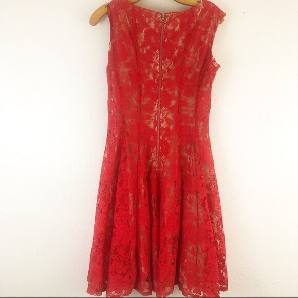 Julian starlit Lace Sleeveless red dress size 6. New with tags - Picture 4 of 7